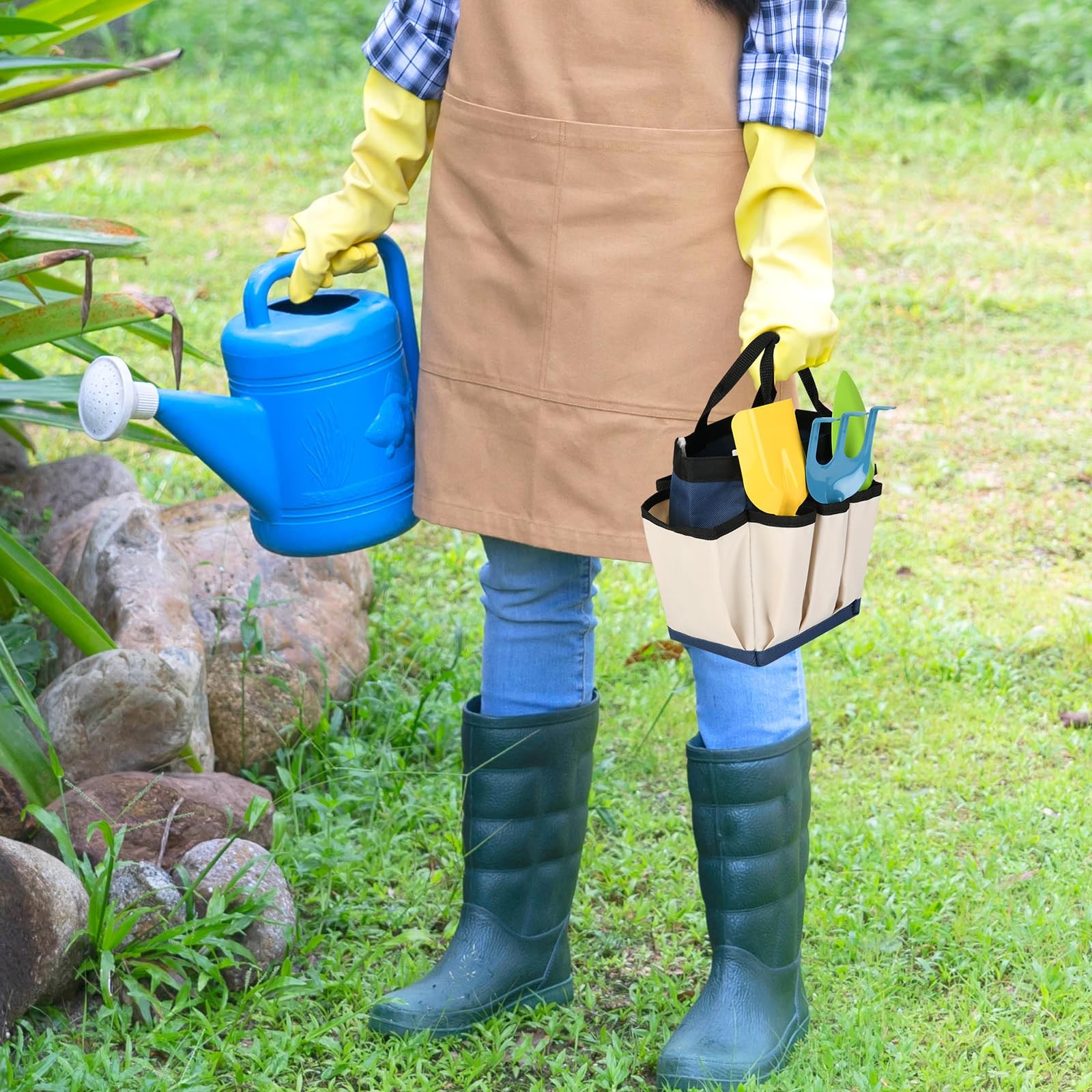 Small Garden Tool Bag Waterproof Gardening Hand Tool Storage Bag Heavy Duty Oxfo