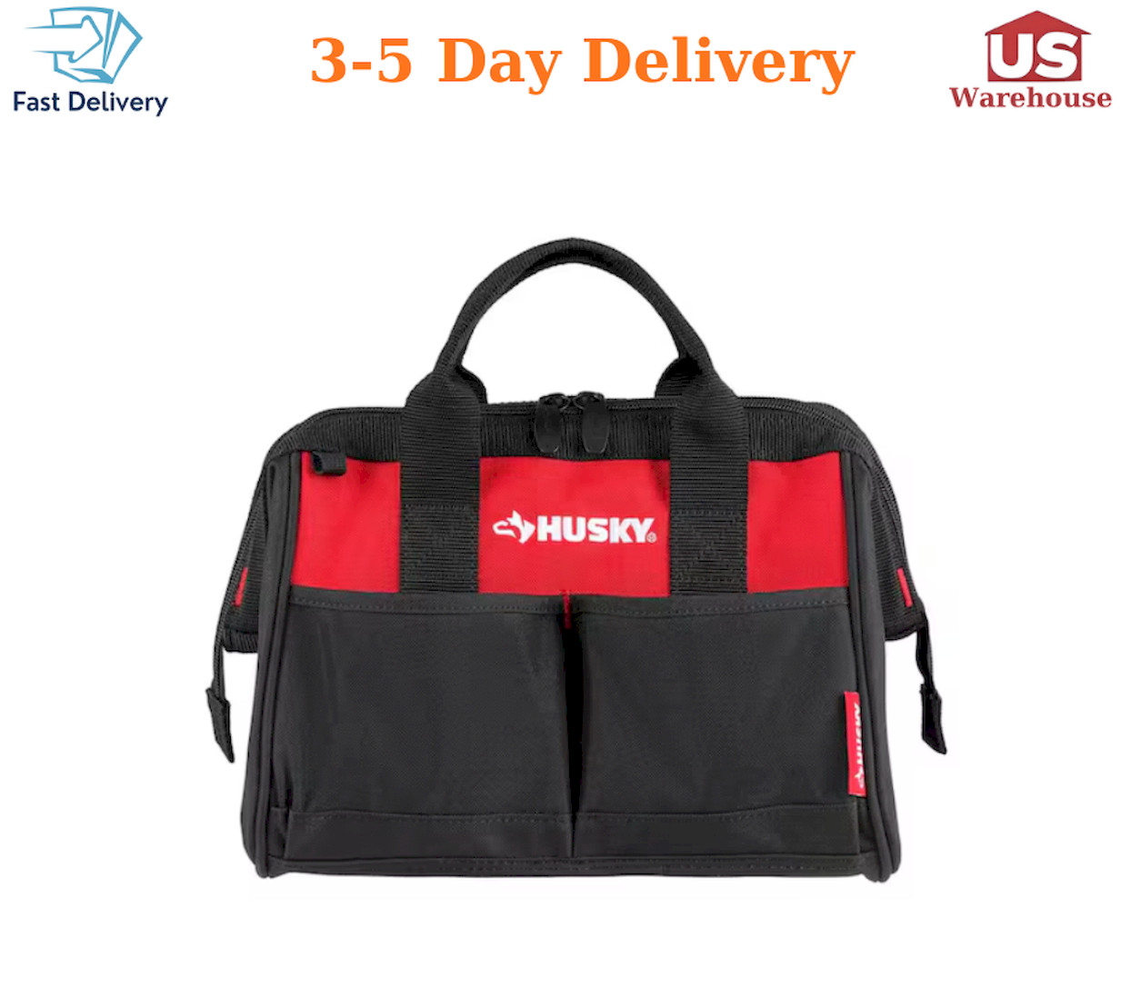 Husky 12 in 4 Pocket Zippered Tool Bag