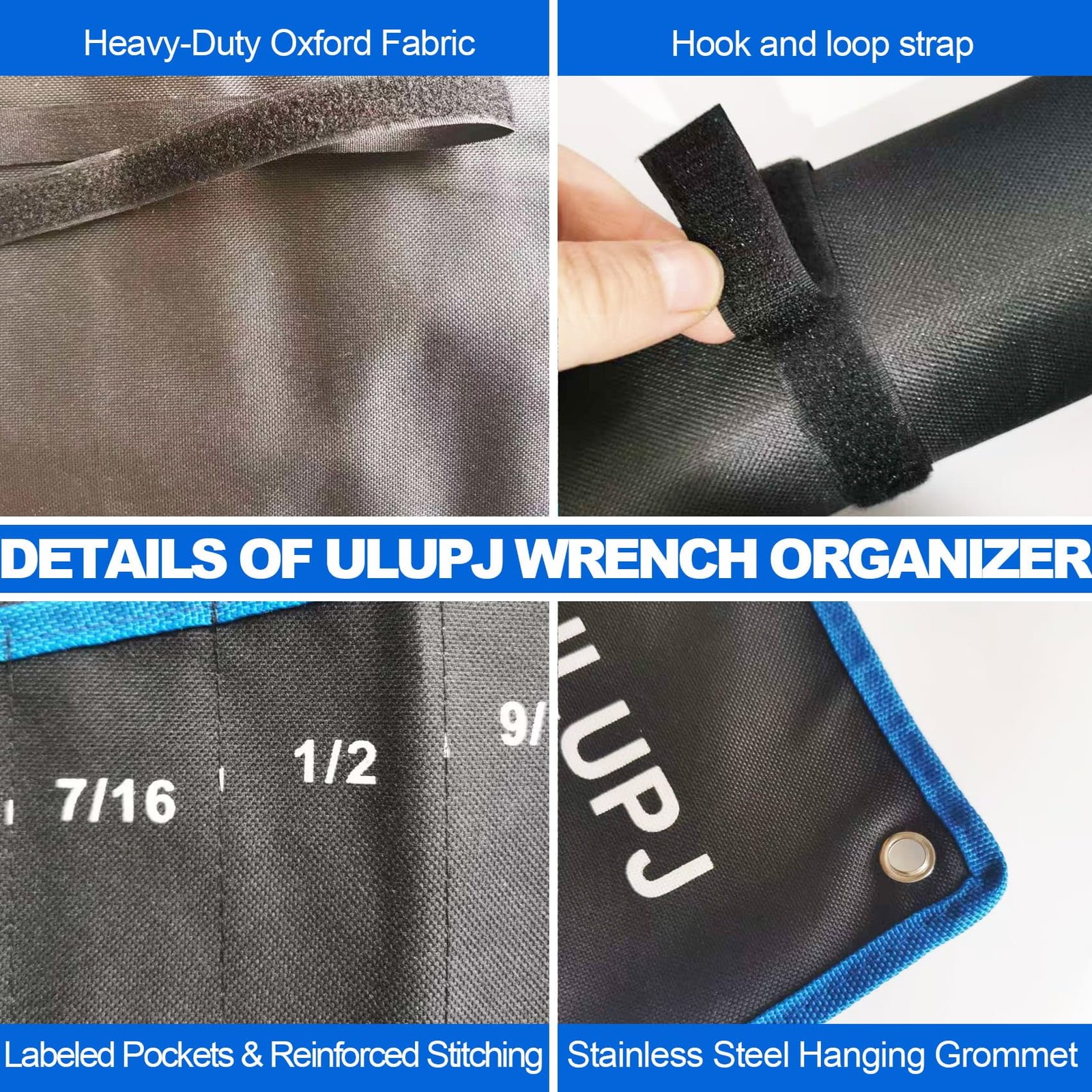 2PCS Wrench Roll, Wrench Organizer Roll Up Pouch, HeavyDuty Tool Pouch Bag