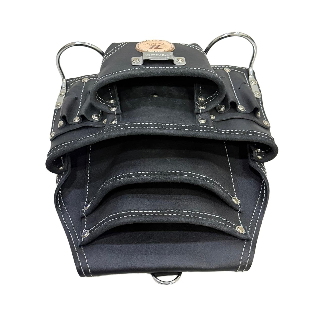 1 PCS 20117 Black 10 Pocket Rigger Heavy Duty Leather Tool Bag Pouch Belt