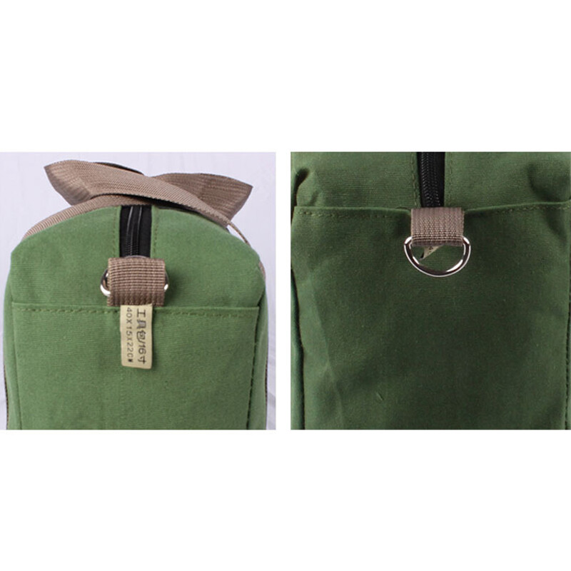 Large Capacity Canvas Tools Bag Heavy Duty Wide Mouth Tool Storage Shoulder Bag.