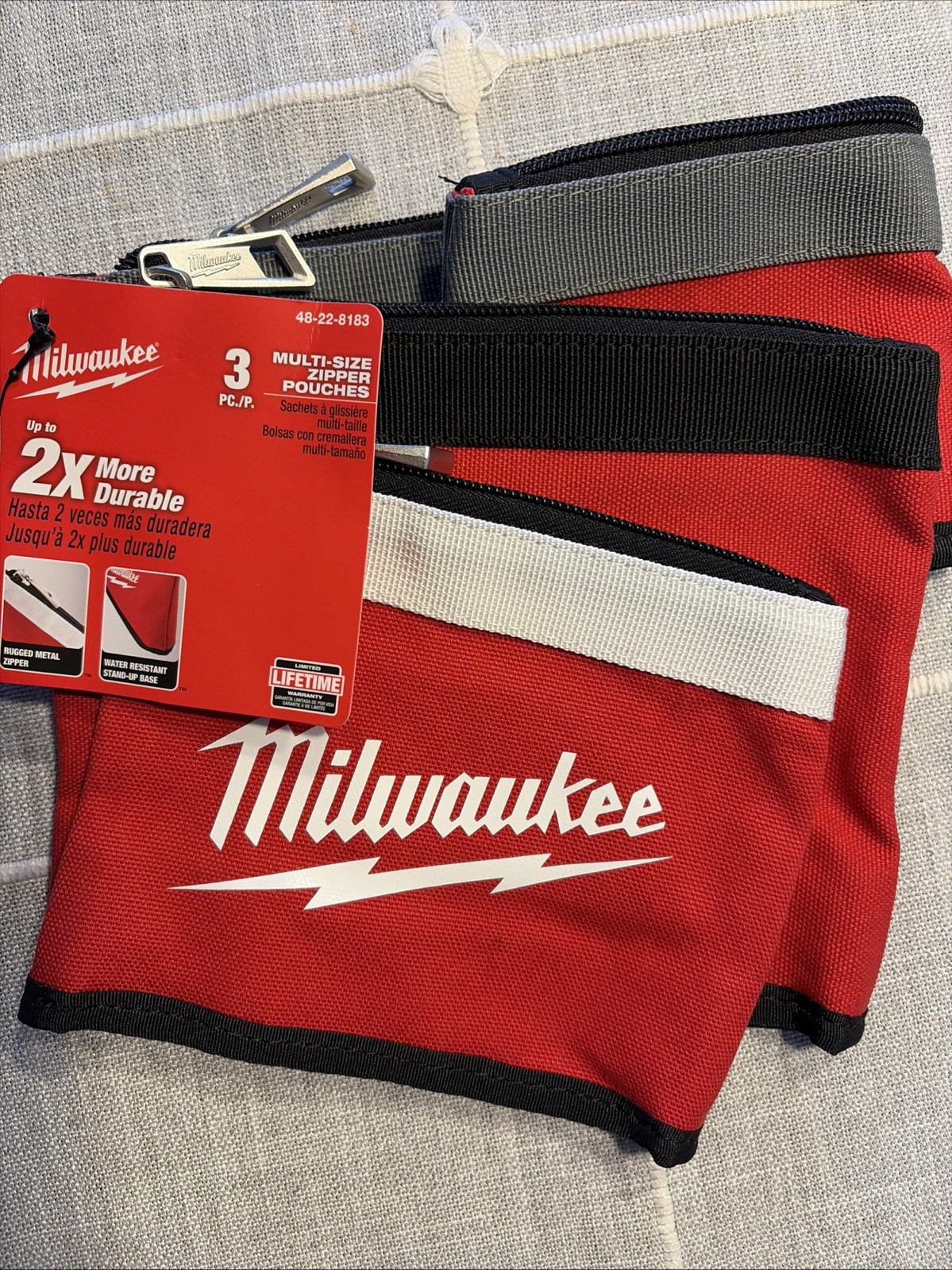 Milwaukee 48-22-8183 3-Piece Multi-Size Zipper Pouches