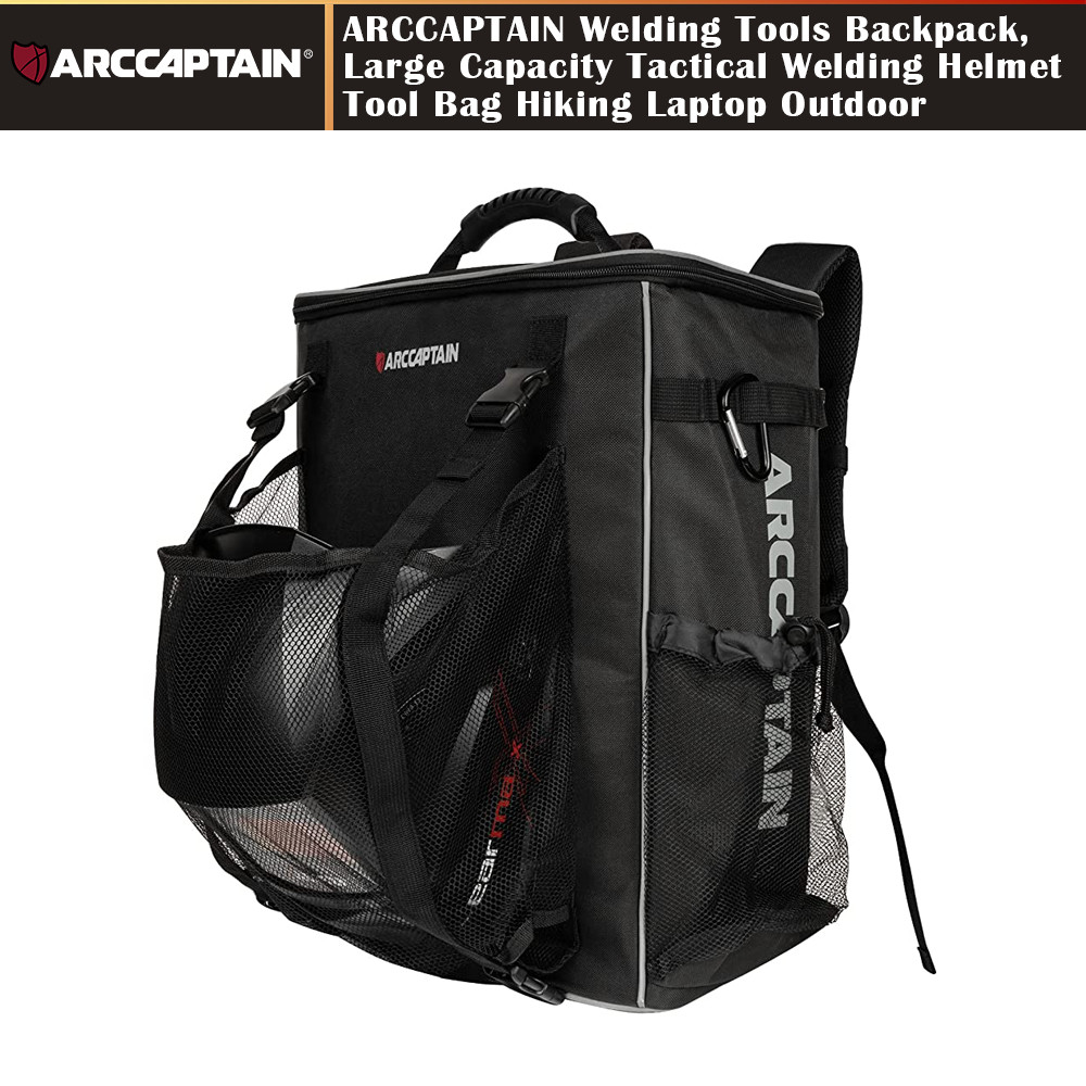 ARCCAPTAIN Welding Tools Backpack Large Capacity Tactical Welding Tool Bag Black