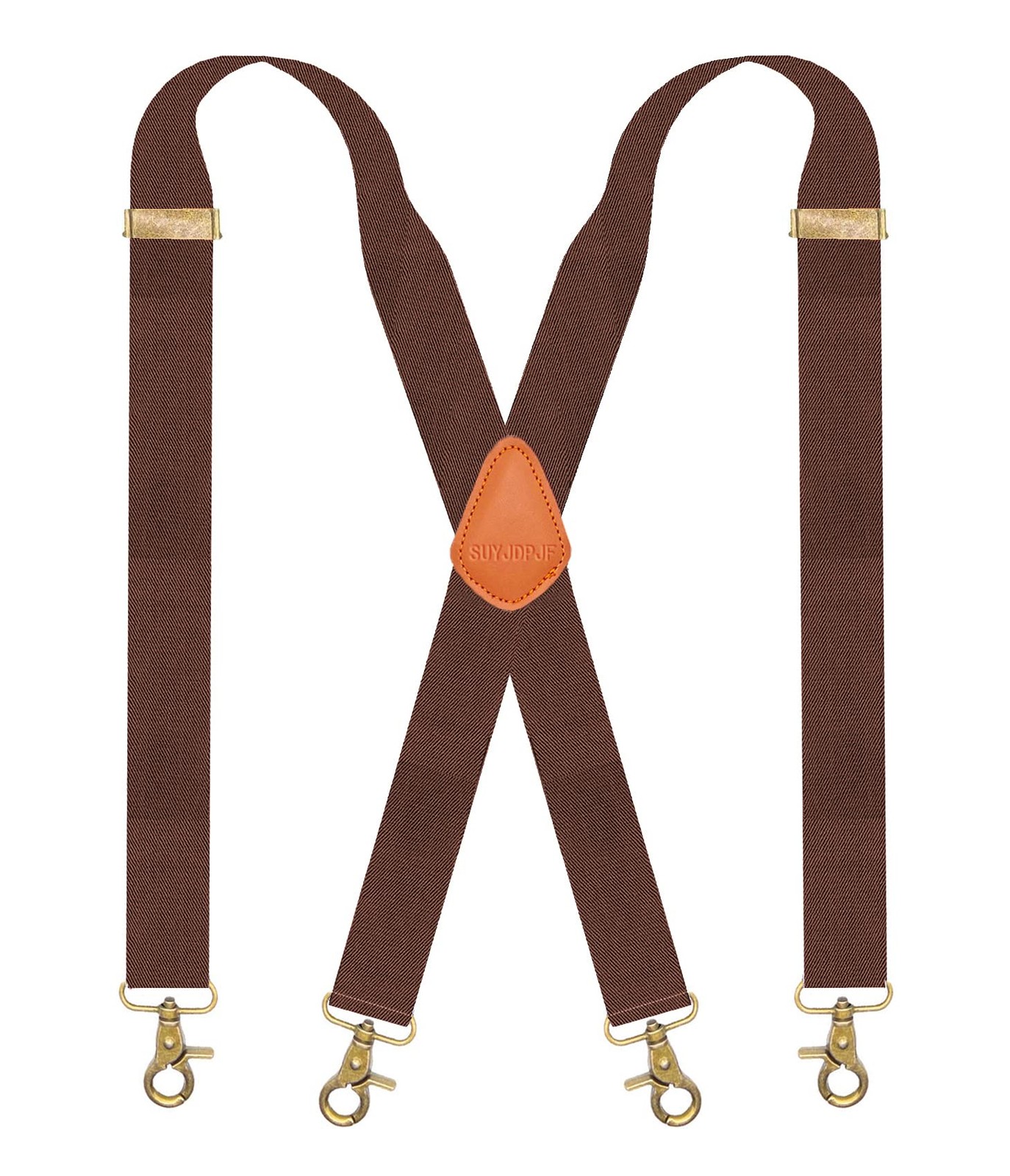 SupSuspen Dark Brown Suspenders Hook On Belt for Men One Size,