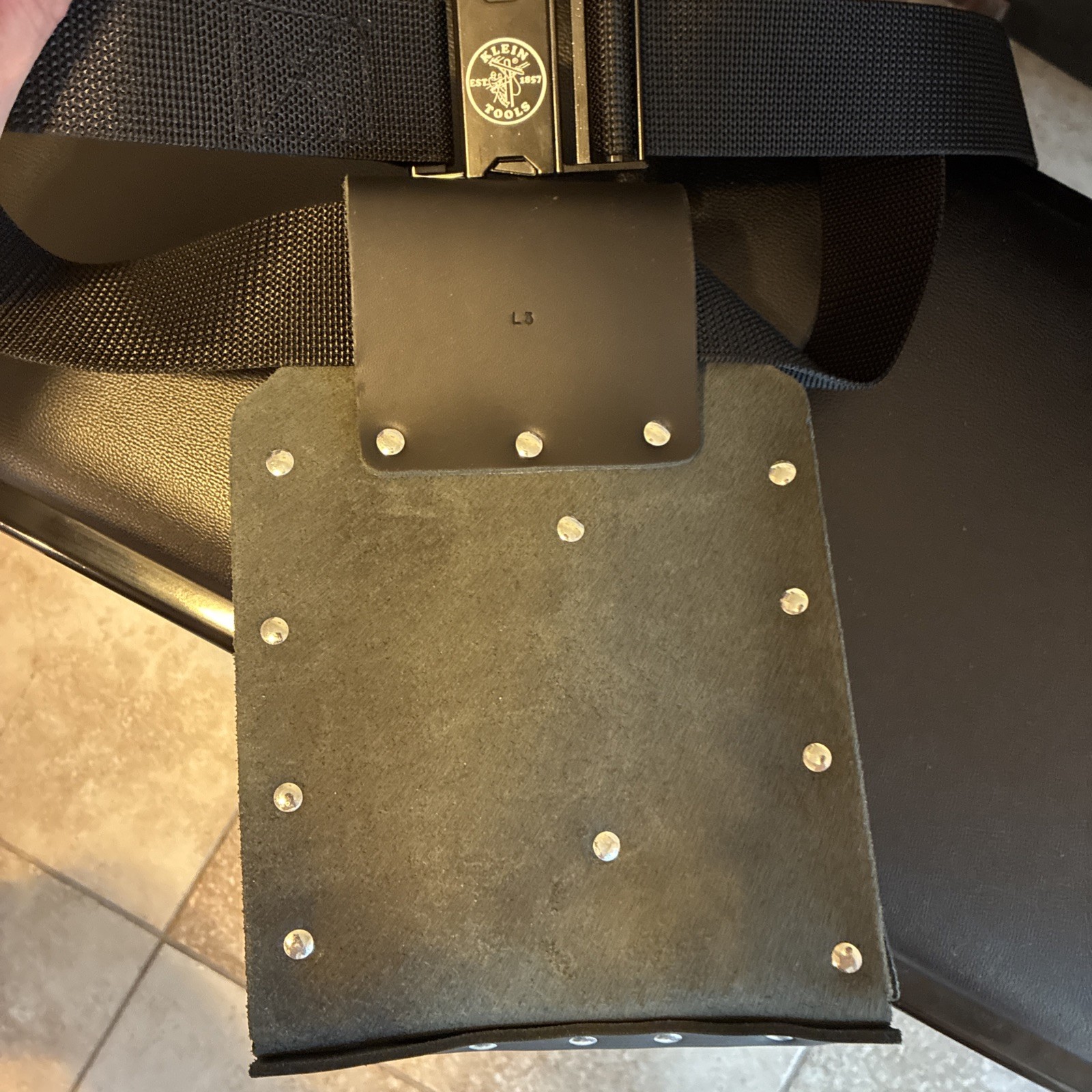 Klein Electricians 5164T 8 Pocket Black Leather Tool Pouch W Belt New Never Used