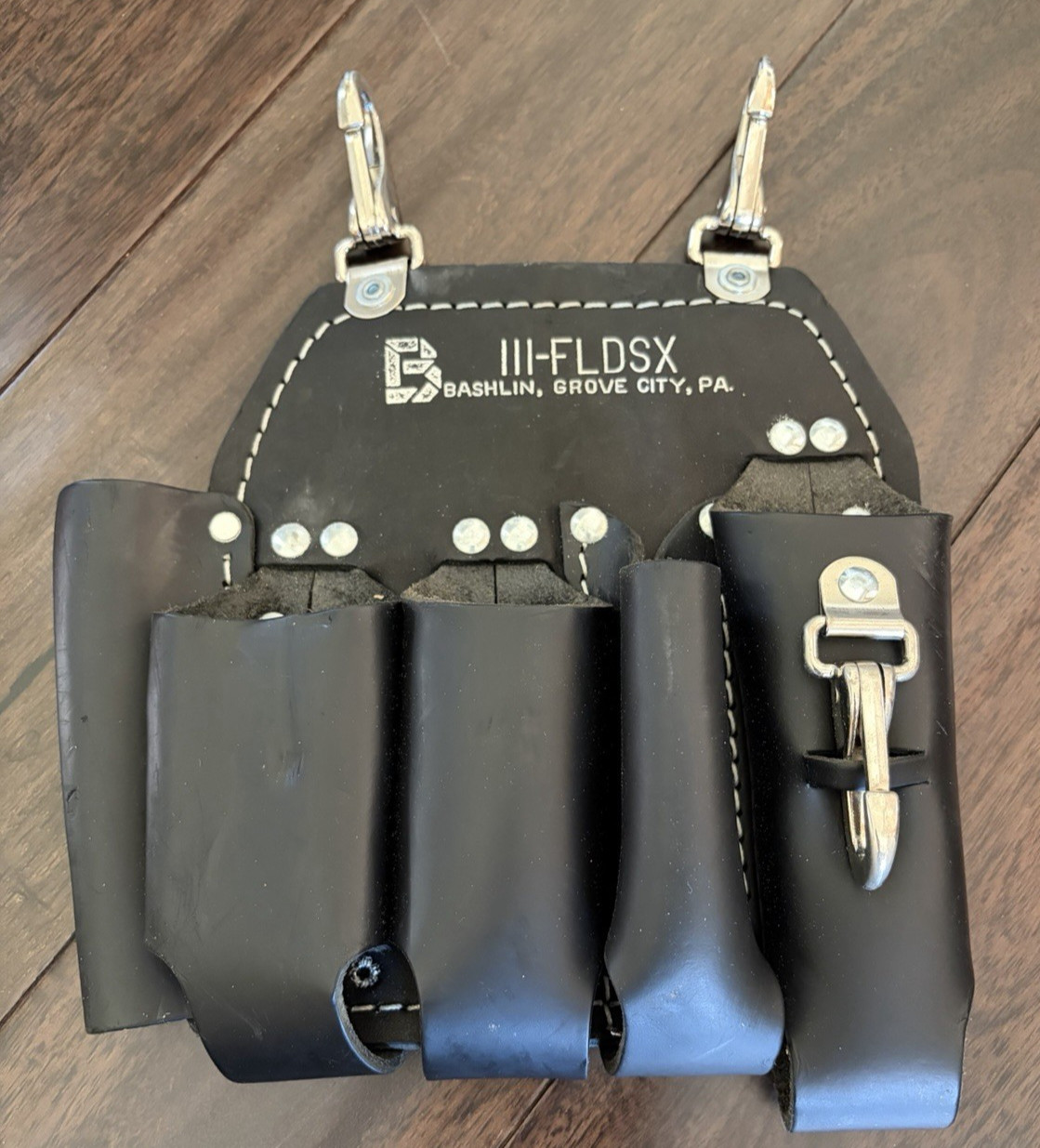 Bashlin III-FLDSX 5 Pocket Linemans Tool Pouch Black Flex-Fit Belt Holster