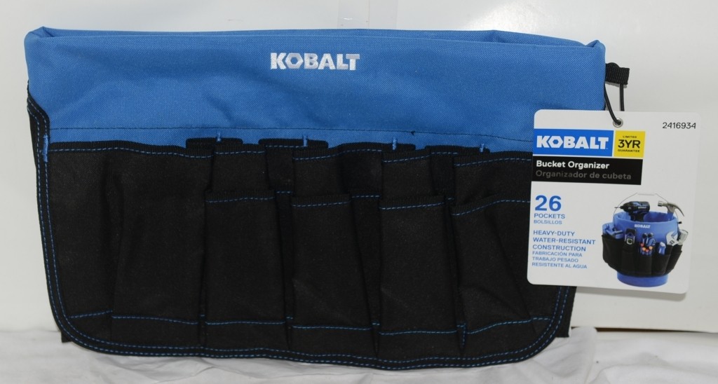 Kobalt 2416934 Heavy Duty Blue Black 26 Pocket Bucket Organizer
