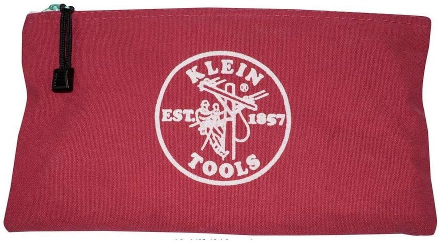 Klein Tools 5141 Zipper Tool Bag, Tool Pouch, Bank Deposit Canvas Utility Bag, 1