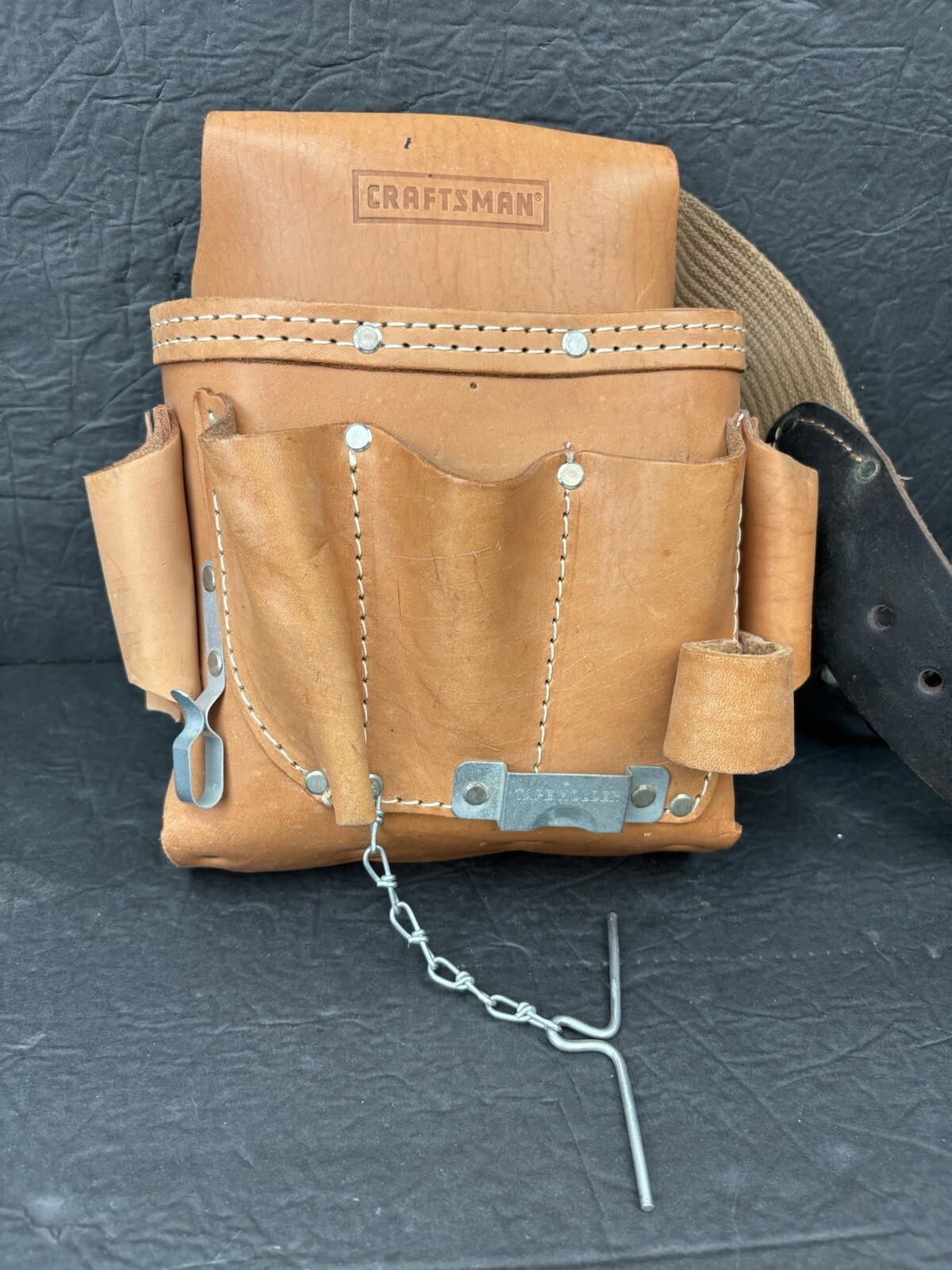 Craftsman Tool Holder 40487 Tan 100% Saddle Leather Mexico