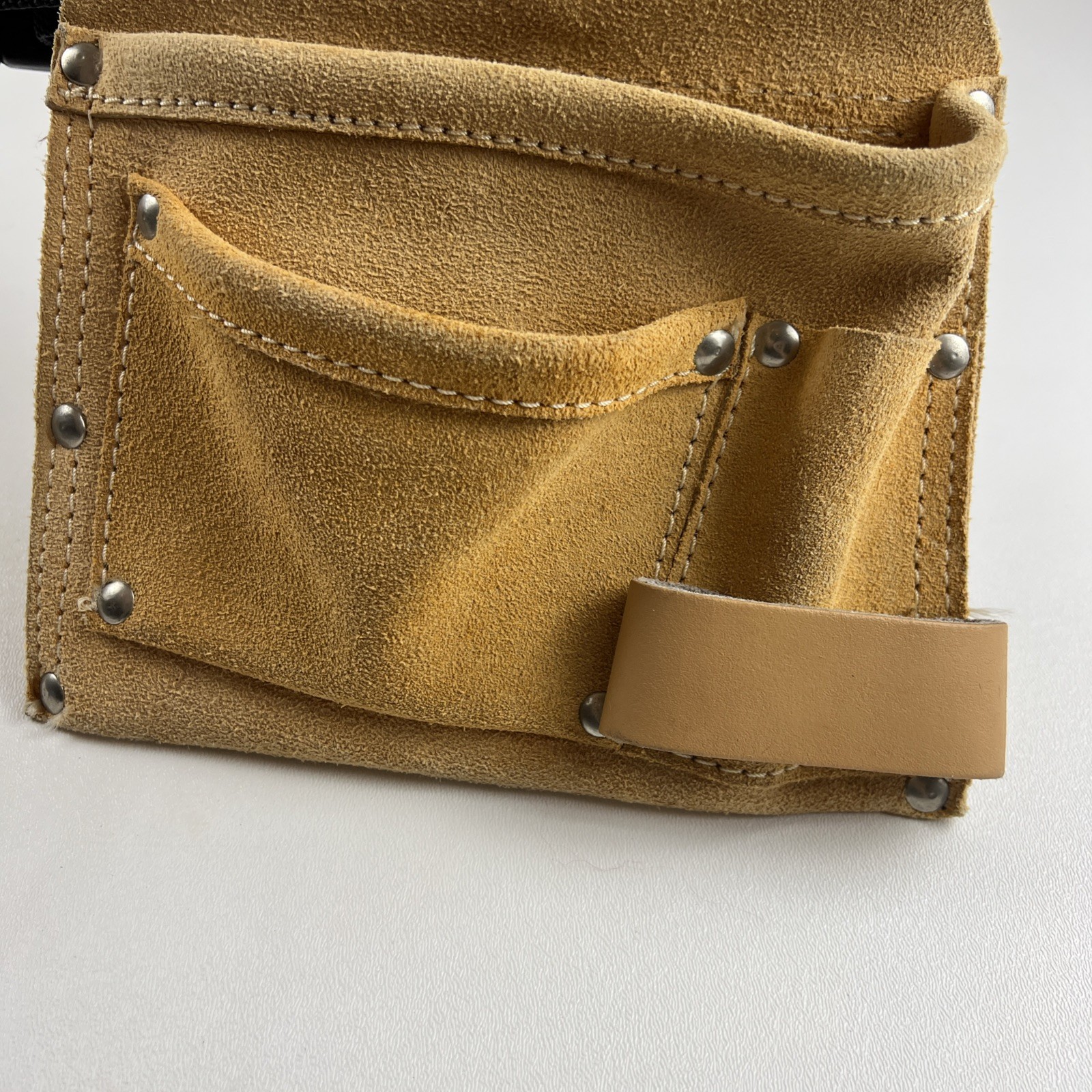 CLC custom leathercraft Suede Tool Bag & Poly Web Belt 3 Pocket Tan