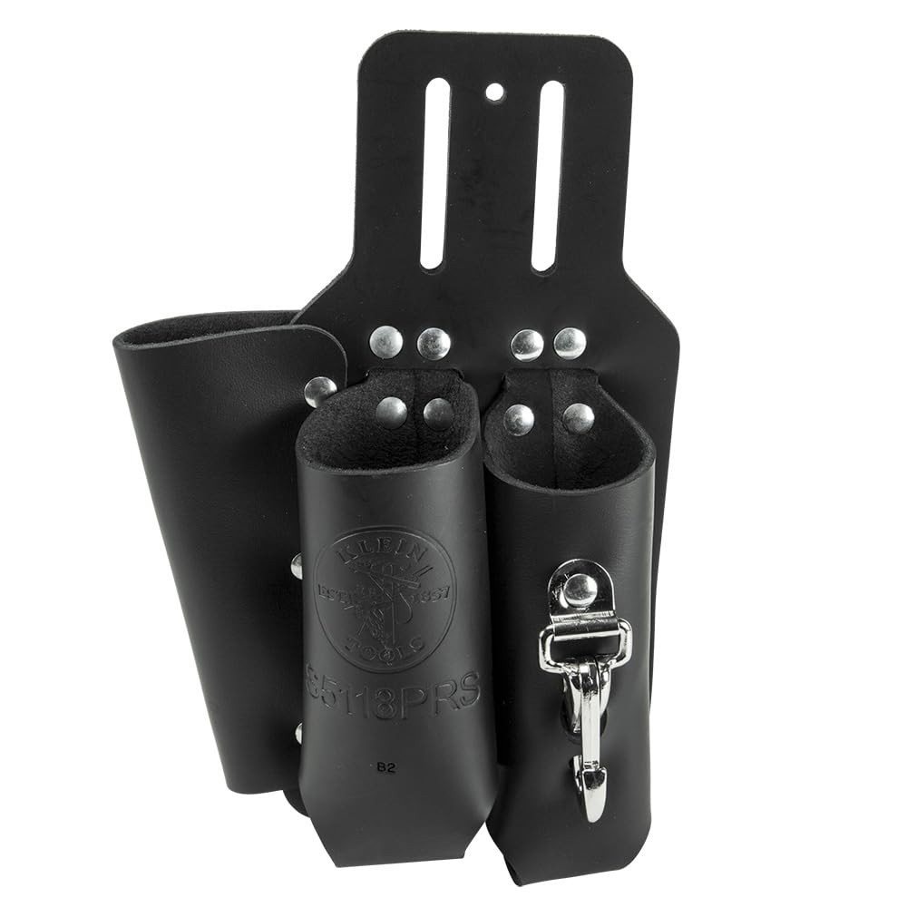 Klein Tools S5118PRS Leather Tool Holder 3 Pockets Fits Belts up to 2-Inch Wide