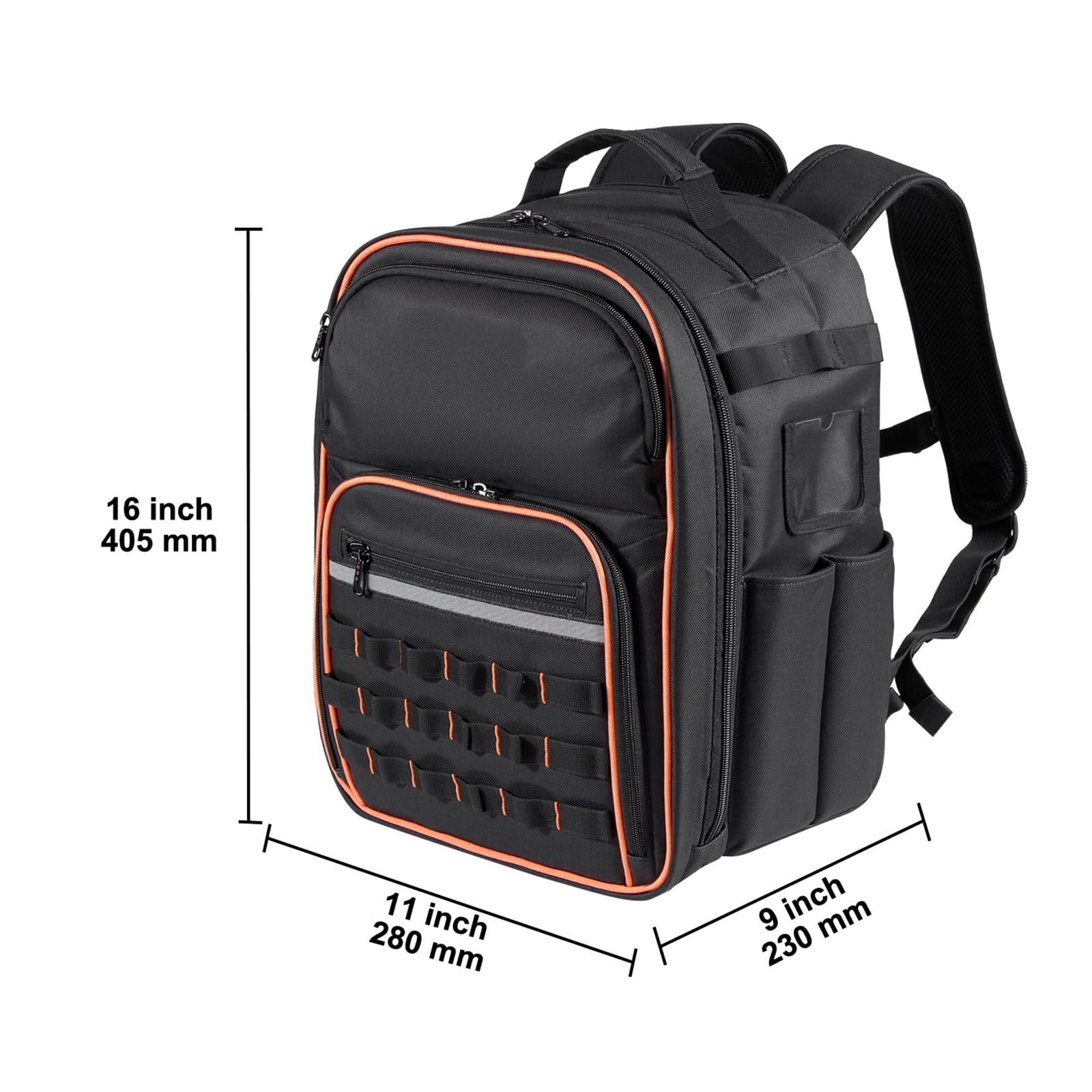 KFFKFF Tool Backpack with 49 Pockets, Durable Storage Organizer for Tools, Work