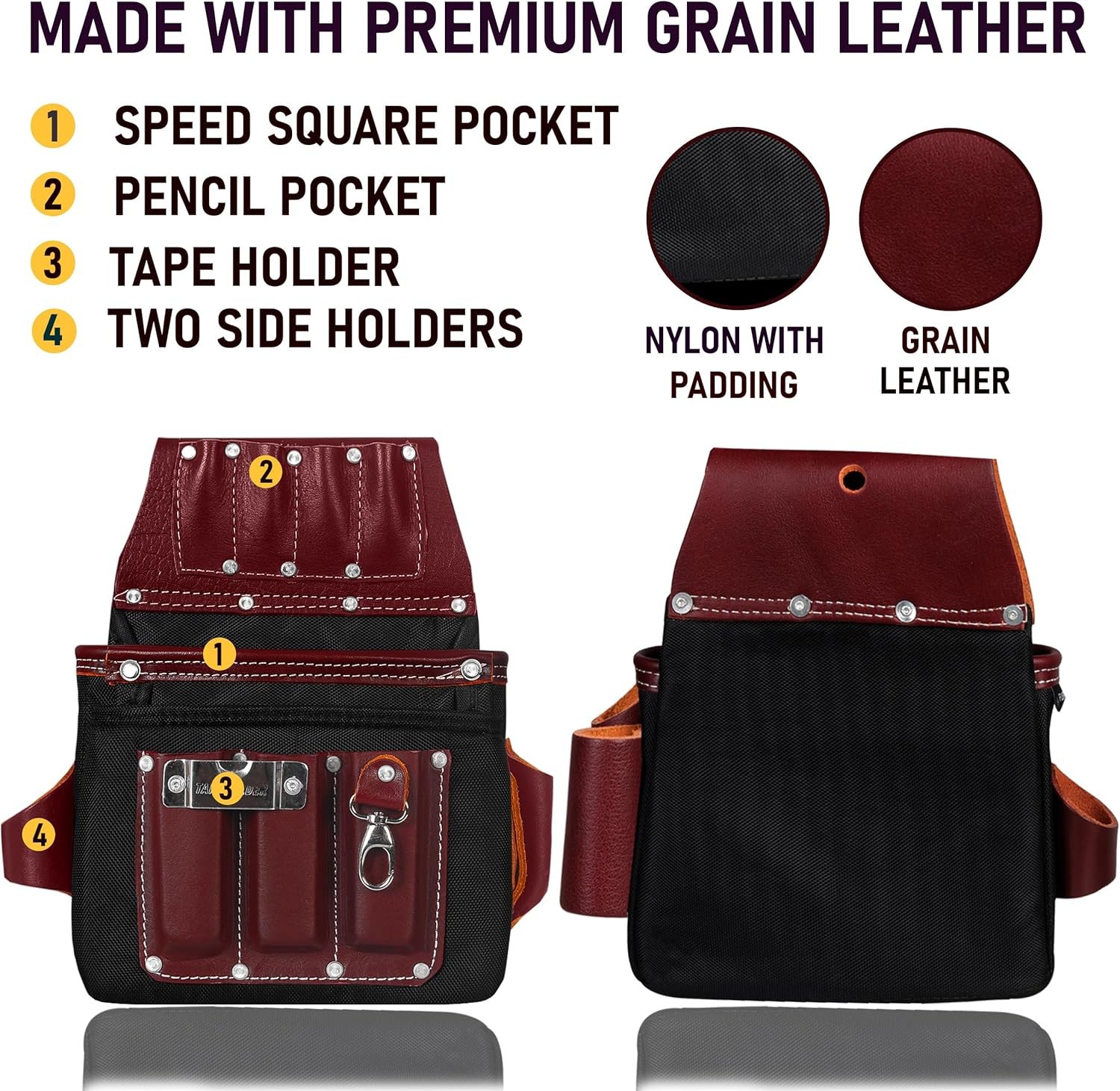FUERI Professional Tool Belt with Bags Pouches for Men