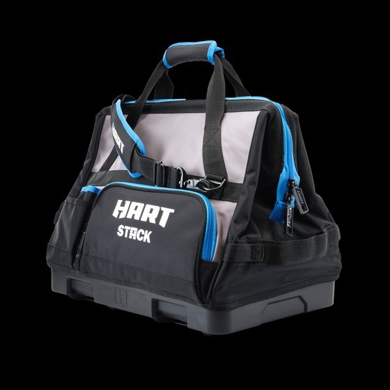 HART STACK 18In Hard Bottom Tool Bag DurableFabric Independent Waterproof Bottom