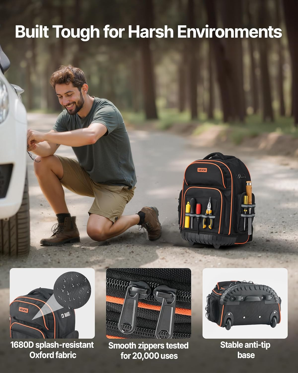 Ultimate Heavy Duty Tool Backpack – 45 Pockets, 110 Lbs Capacity