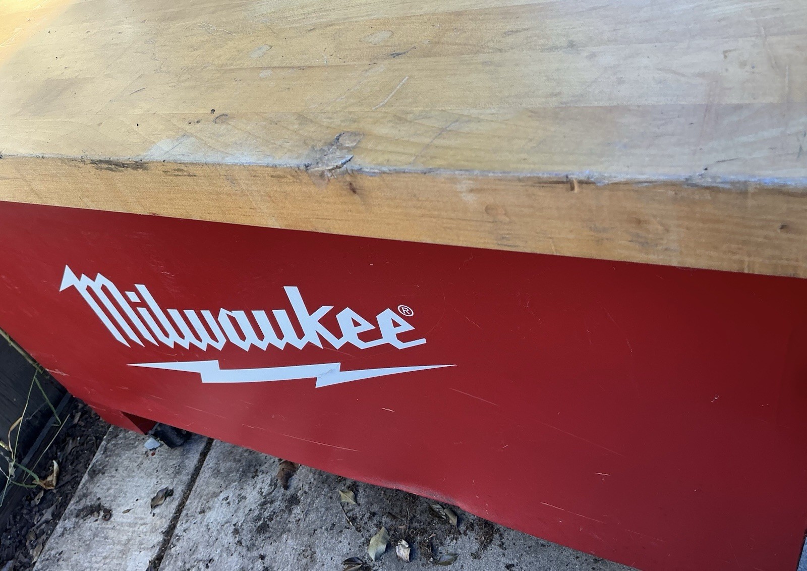 Milwaukee Electric lTool Mobile Tool Storage, Heavy Duty Metal & Wood Top