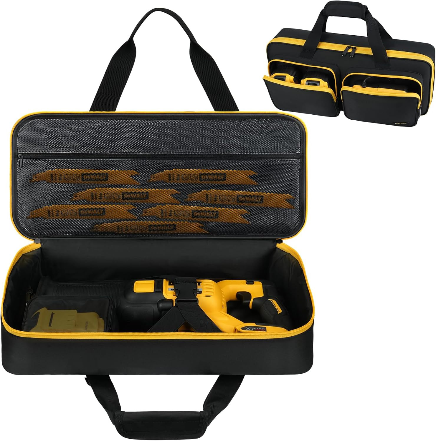 Reciprocating Saw Storage Case 18.7 in Tool Bag Blade Battery Charger Pockets