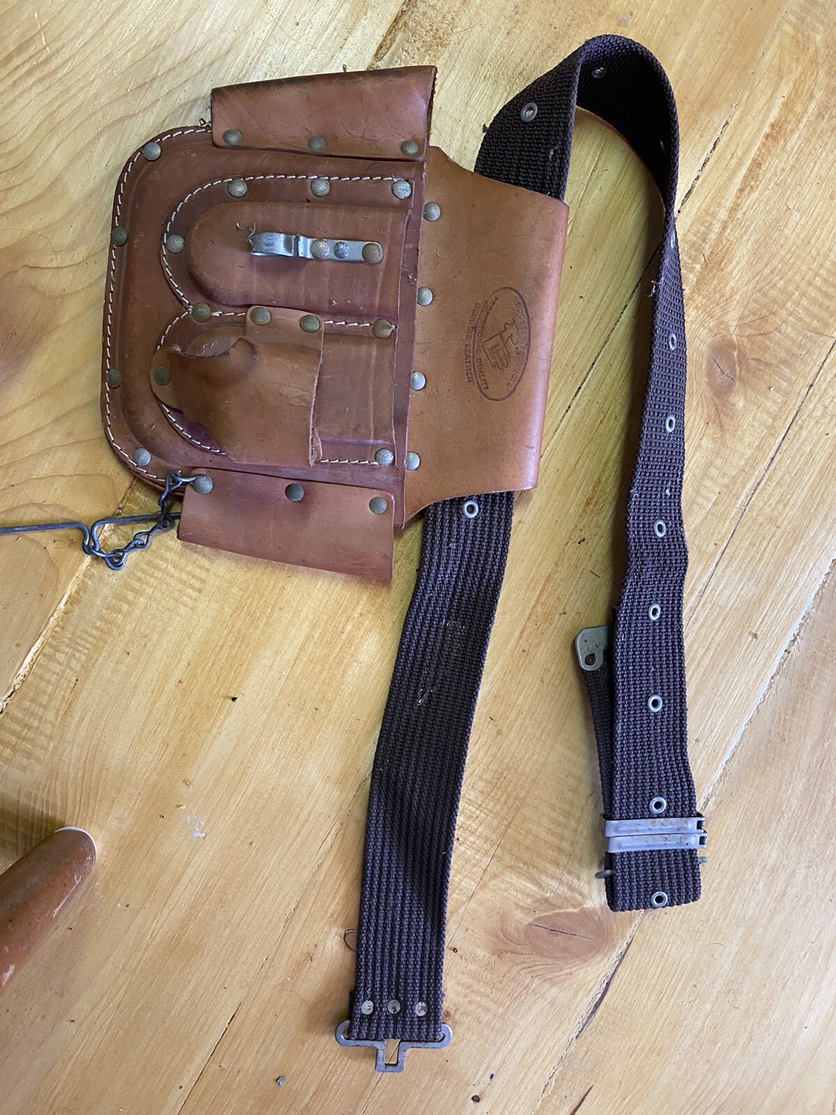 Rooster Leather Tool Belt Heavy Duty Multi Pouch Made in Mexico Adjustable Belt