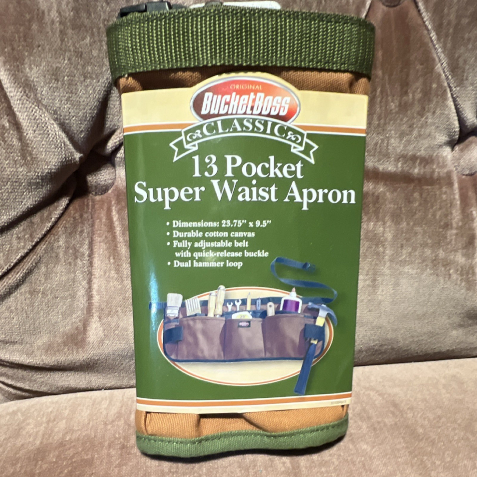 Bucket Boss 83100 Cotton Canvas Tool Apron, 13 Pockets, Adjustable, 23.75×9.5