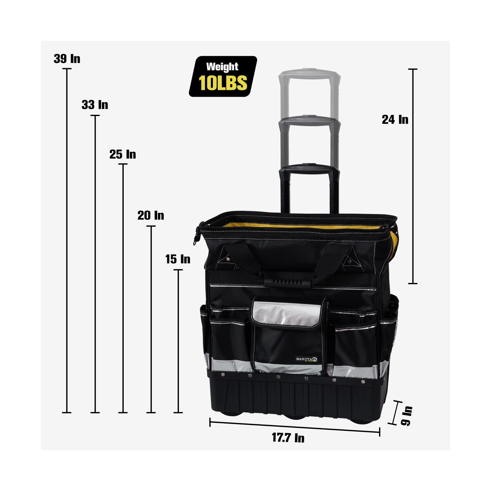 MARUTAI 18” Rolling Tool Bag, Waterproof Tool Bag with Wheels, Portable Stor…