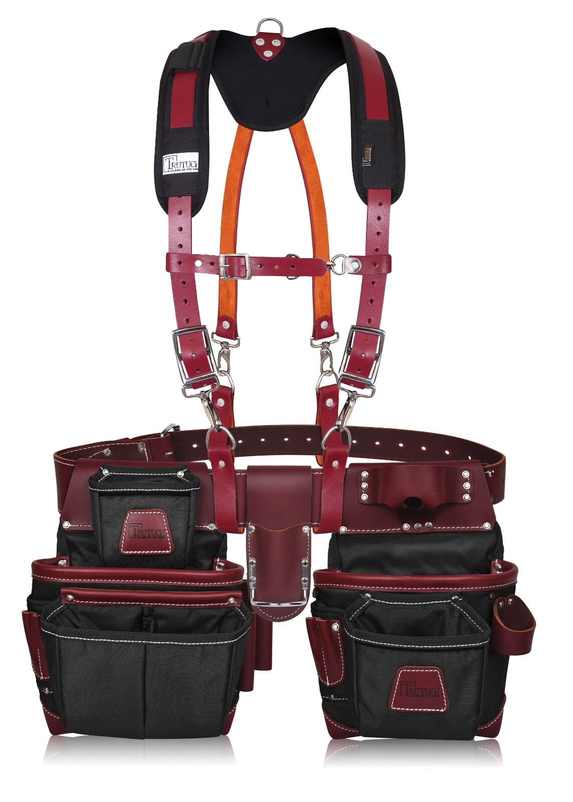 TRUTUCH Nylon and Leather Tool Belt with Leather Work Suspender | Tool Belts