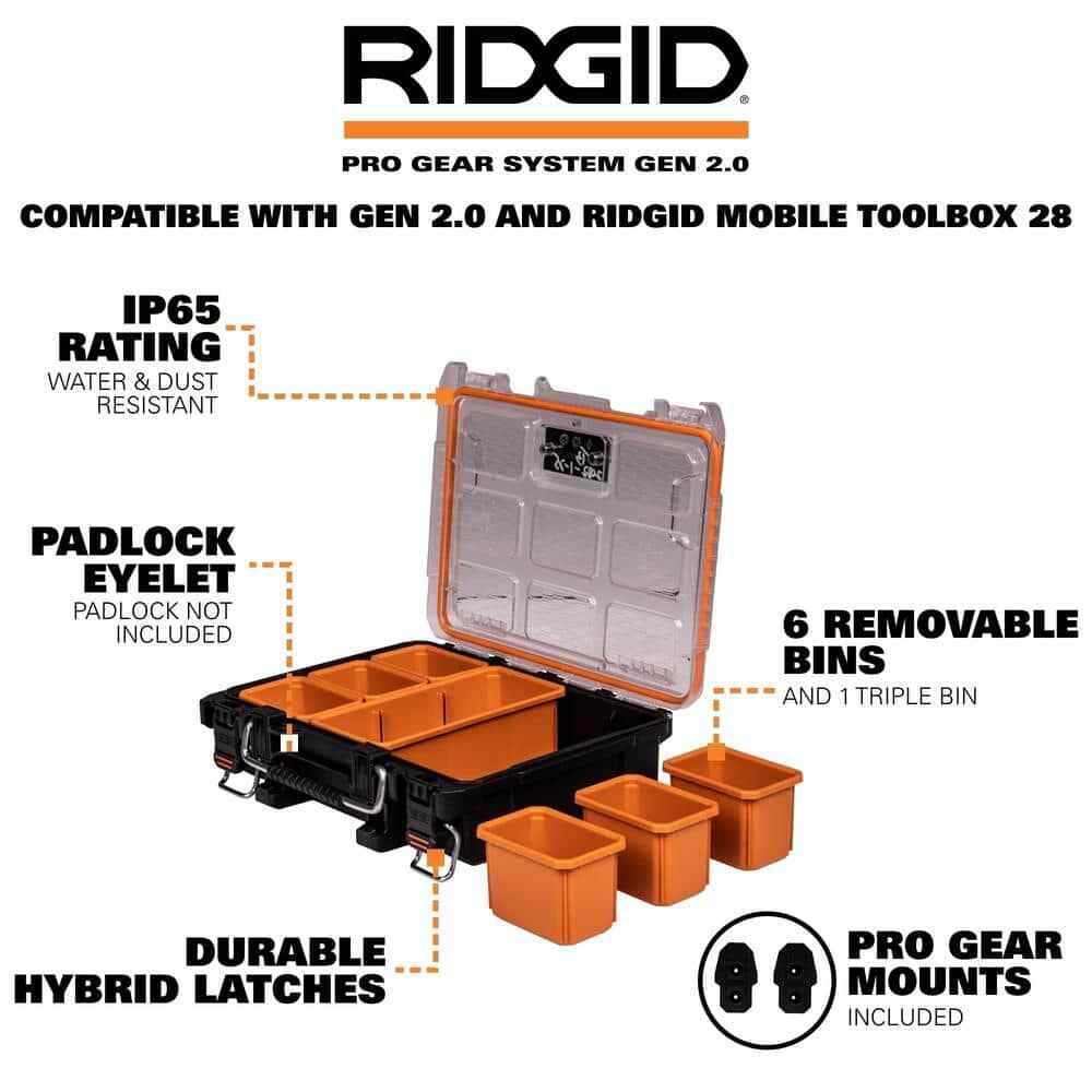 Heavy Duty Impact Resistant Multi-Section Tool and Small Parts Organizer with Tr