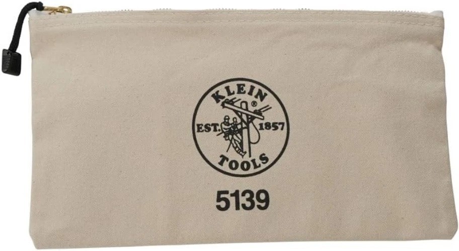 Klein Tools 12.5-Inch Zipper Bag – Strong Canvas Tool Pouch with Shoulder Strap