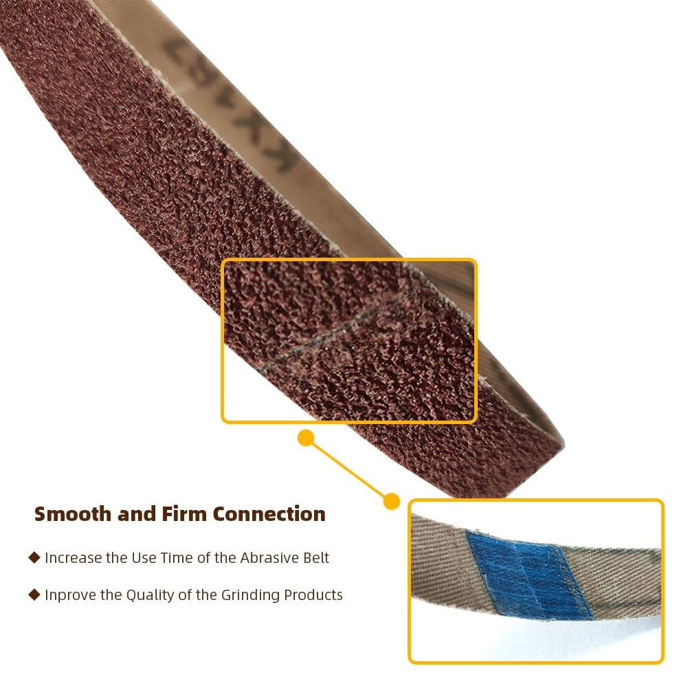 10 PCS 1/2 x 13 Inch Sanding Belts Aluminum Oxide Abrasive Wood Metal Polish