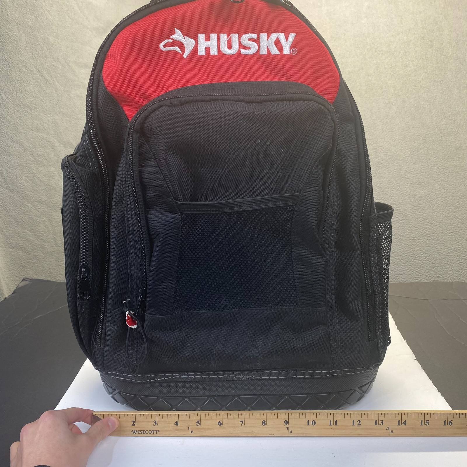 Husky Pro Tool Backpack Heavy Duty Rubber Bottom Storage Bag (H-68003-03)