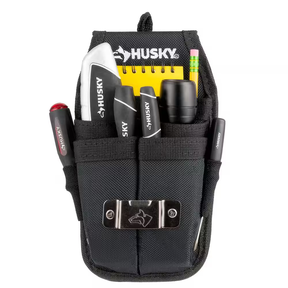 5 In. 5-Pocket Black Four Barrel Tool Belt Pouch