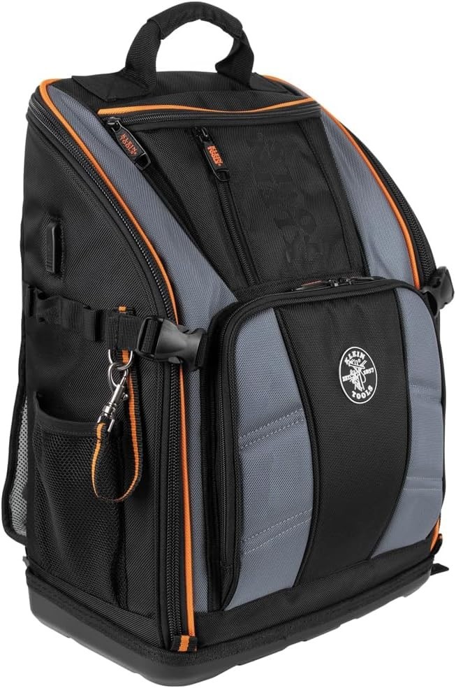 Klein Tools 62482 Tool Backpack,Tool-Station Pro Heavy-Duty Organizer 27 Pockets