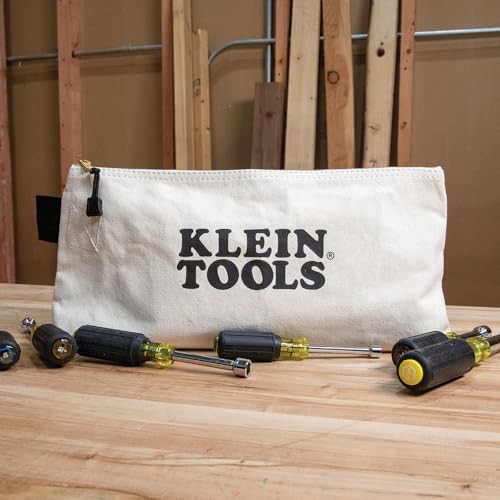 Klein Tools 16 Inch Canvas Zipper Tool Bag Heavy Duty Organizer For Large Tools