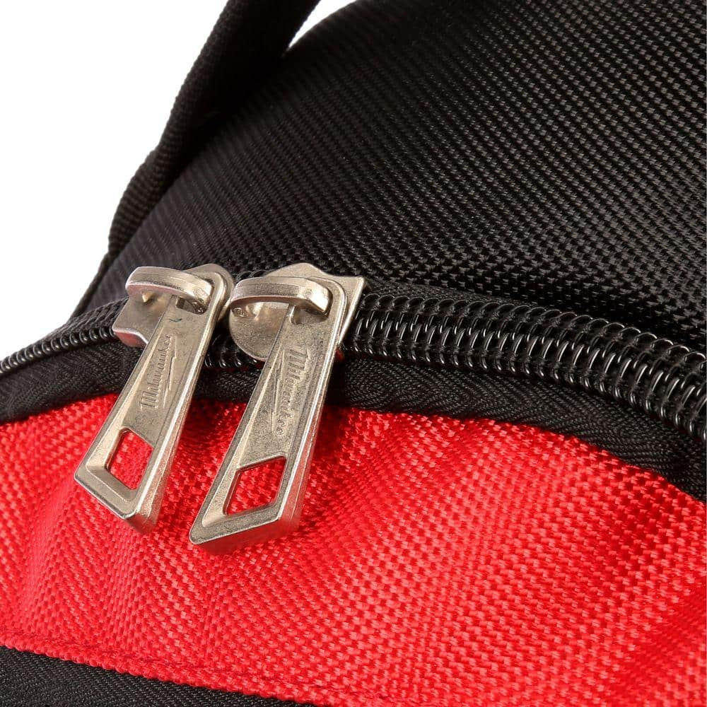 Tool Bag Backpack with 12 Inch Zipper Pouches 22 Pockets Heavy Duty Low Profile