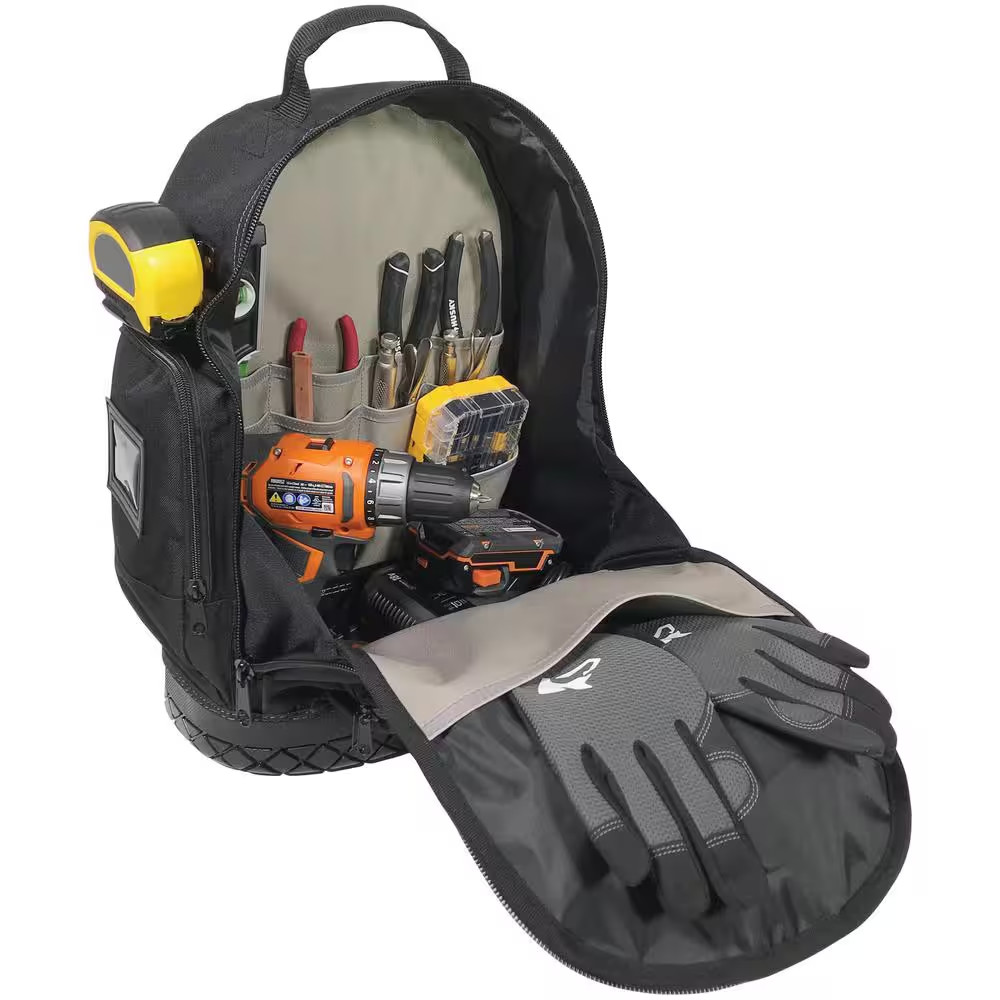 Husky 16 In.Tool Backpack Waterproof Molded Base Durability Standard Duty New