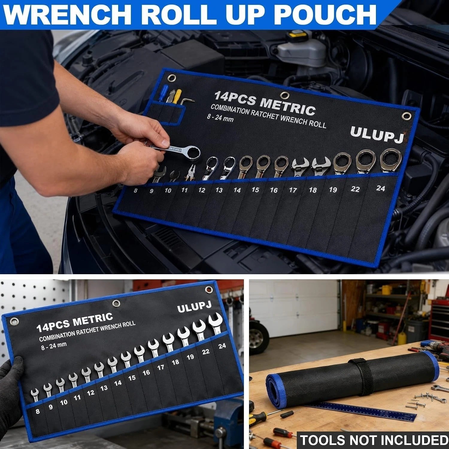 2PCS Wrench Roll Up Pouch, Tool Organizer Storage Bag (13SAE + 14Metric) | Canva