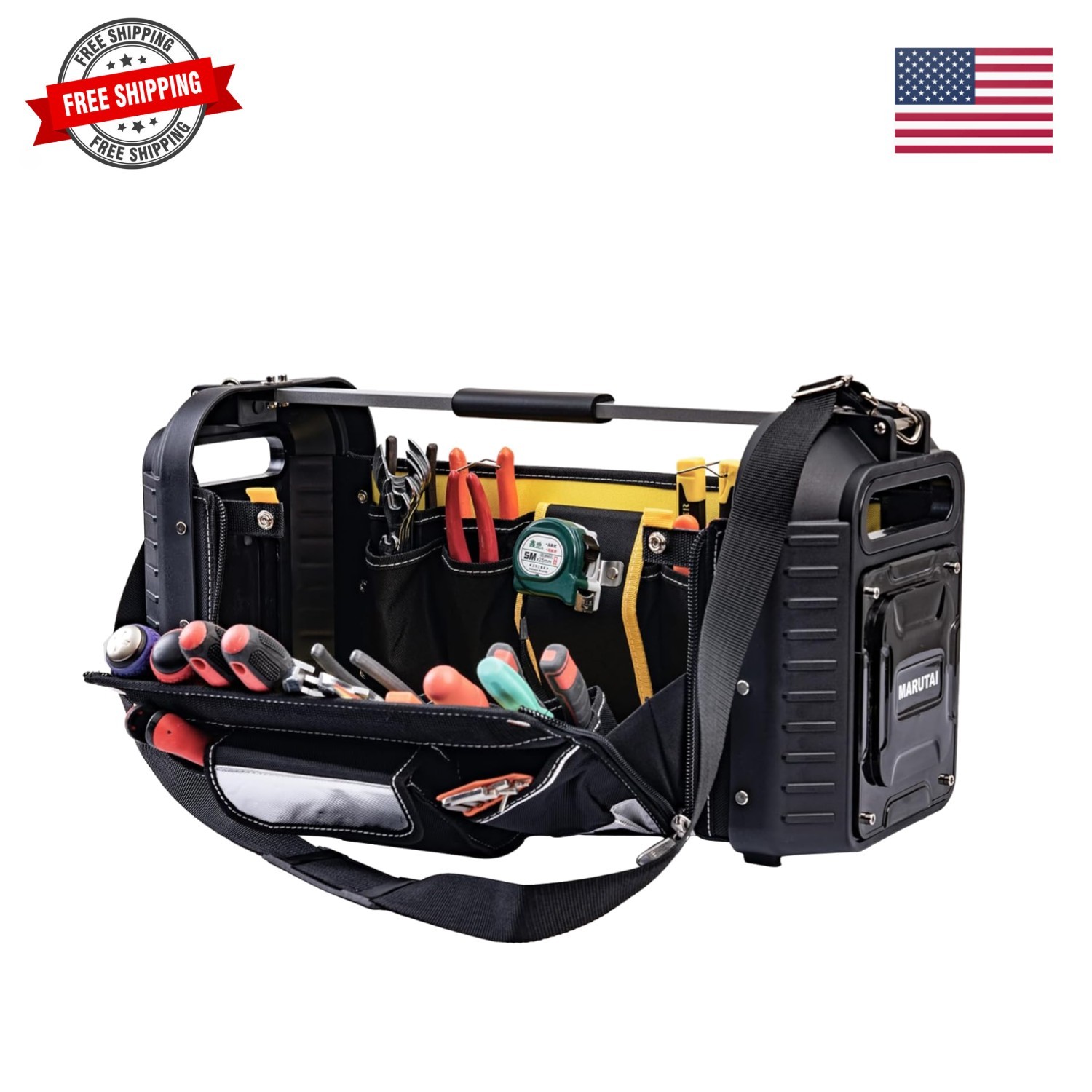 24” Large Tool Tote Bag, Open Top Tool Bag, 29 Pocket Heavy Duty Waterproof …