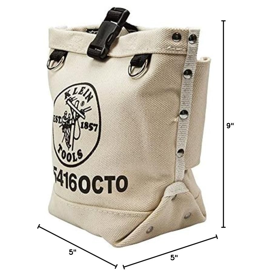 Klein Tools 5416OCTO Tool Bag, Bull-Pin and Bolt Pouch, No. 4 Canvas white