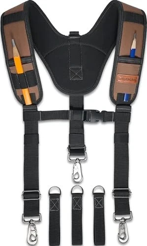 Heavy Duty Tool Belt Suspender, Comfy Padded Tool Belt Suspenders, RipStop