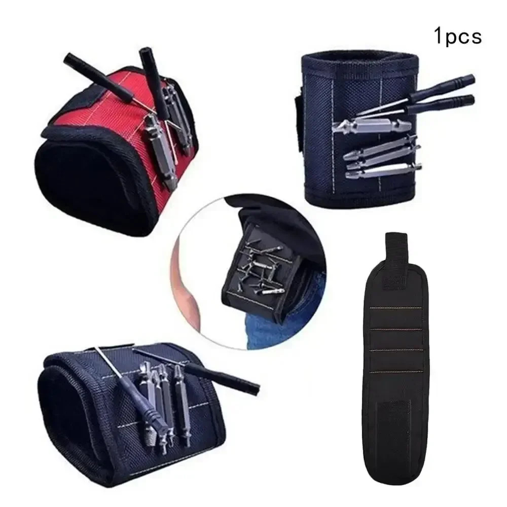 Strong Magnetic Wristband Portable Tool Bag Electrician Adjustable Wrist Belt fo