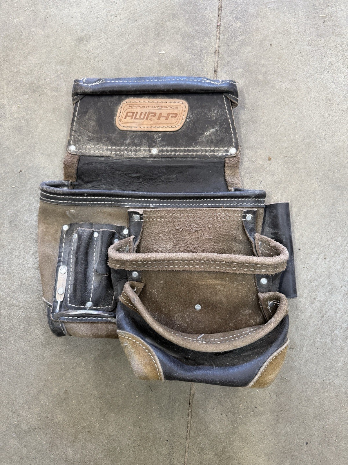 AWP Hi-Performance Leather Tool Pouch Single Pocket for Tools Brown Black 1 Item