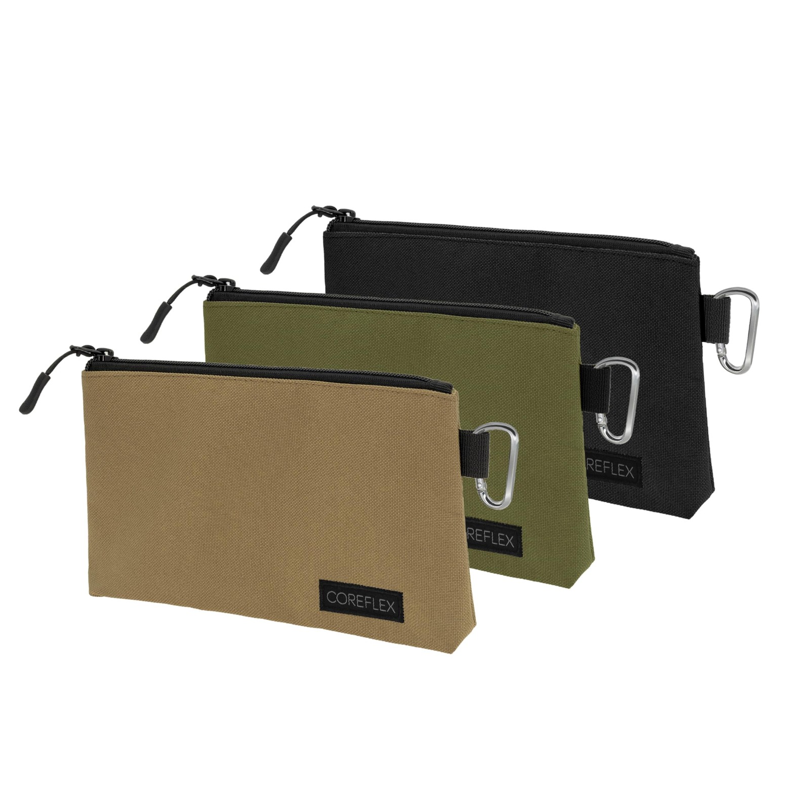 Premium Tool Pouch Zipper Bag Small Heavy Duty Flat Bottom YKK 8 Inch 3 Pack