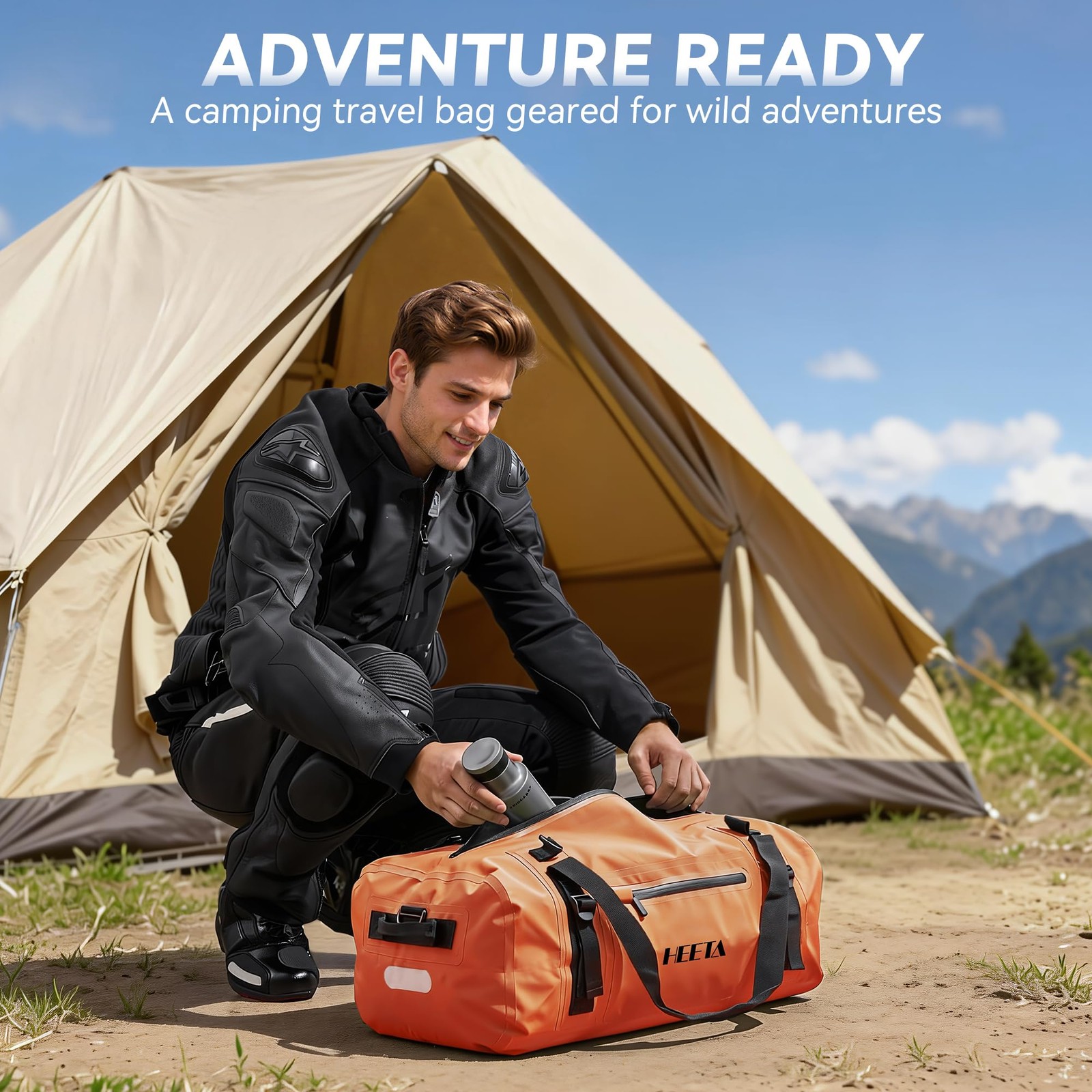 Waterproof Motorcycle Dry Bag, Waterproof Duffel Luggage Travel Bags with Zip…