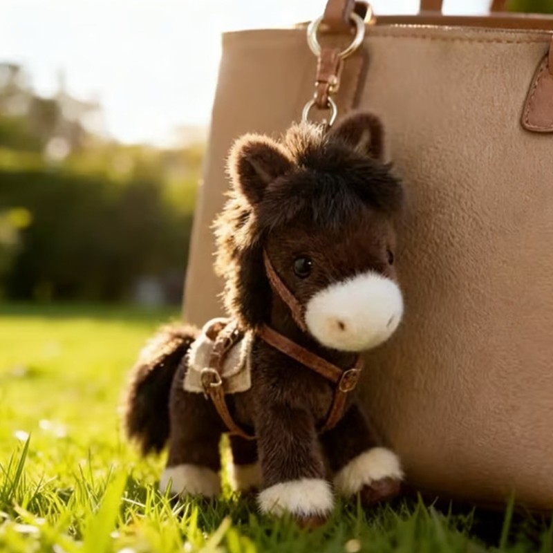 Elegant Furry Small Horse Key Supervisor With Treated Metal For Everyday Use