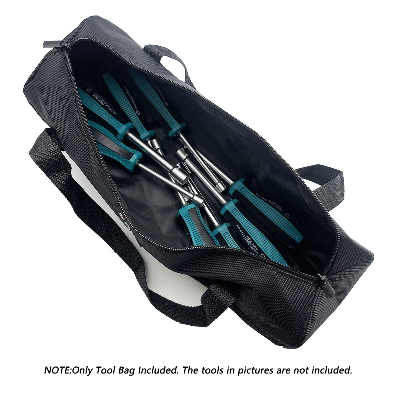 20inch Black Tool Bag with Zippers Multi Purpose Waterproof Storage easy carry