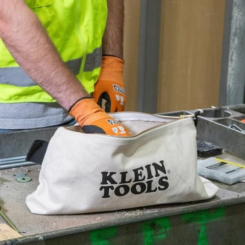 Klein Tools 16 Inch Canvas Zipper Tool Bag Heavy Duty Organizer For Large Tools