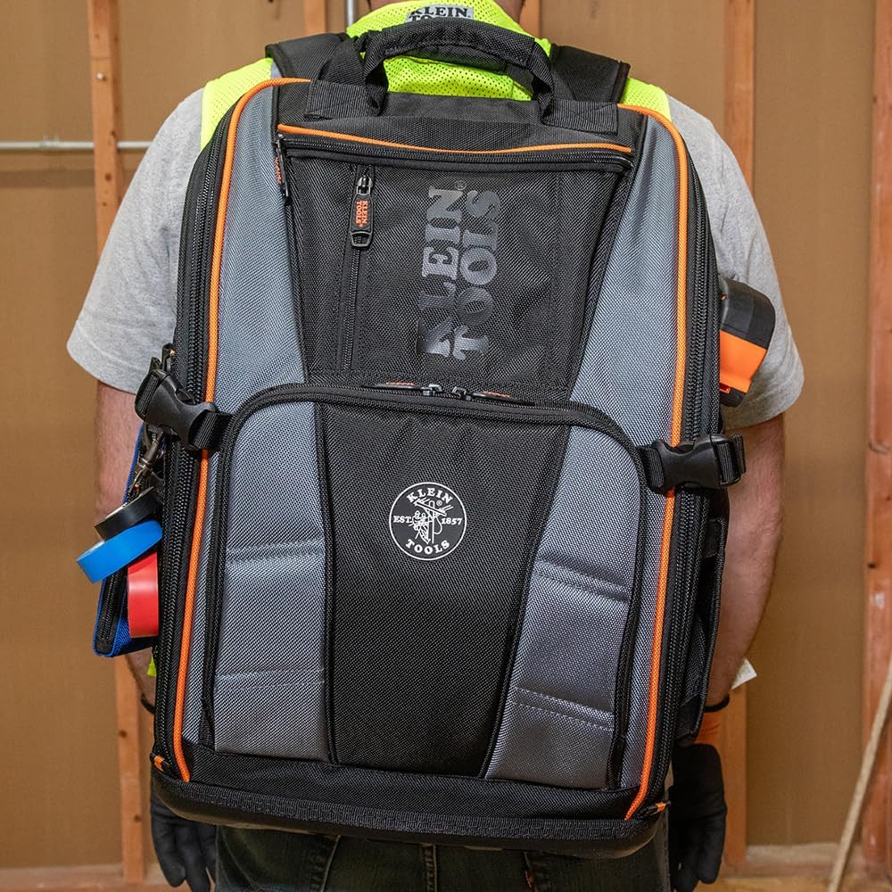 62482 Tool Backpack, Tool-Station Pro Heavy-Duty Organizer with 27 Pockets, Larg