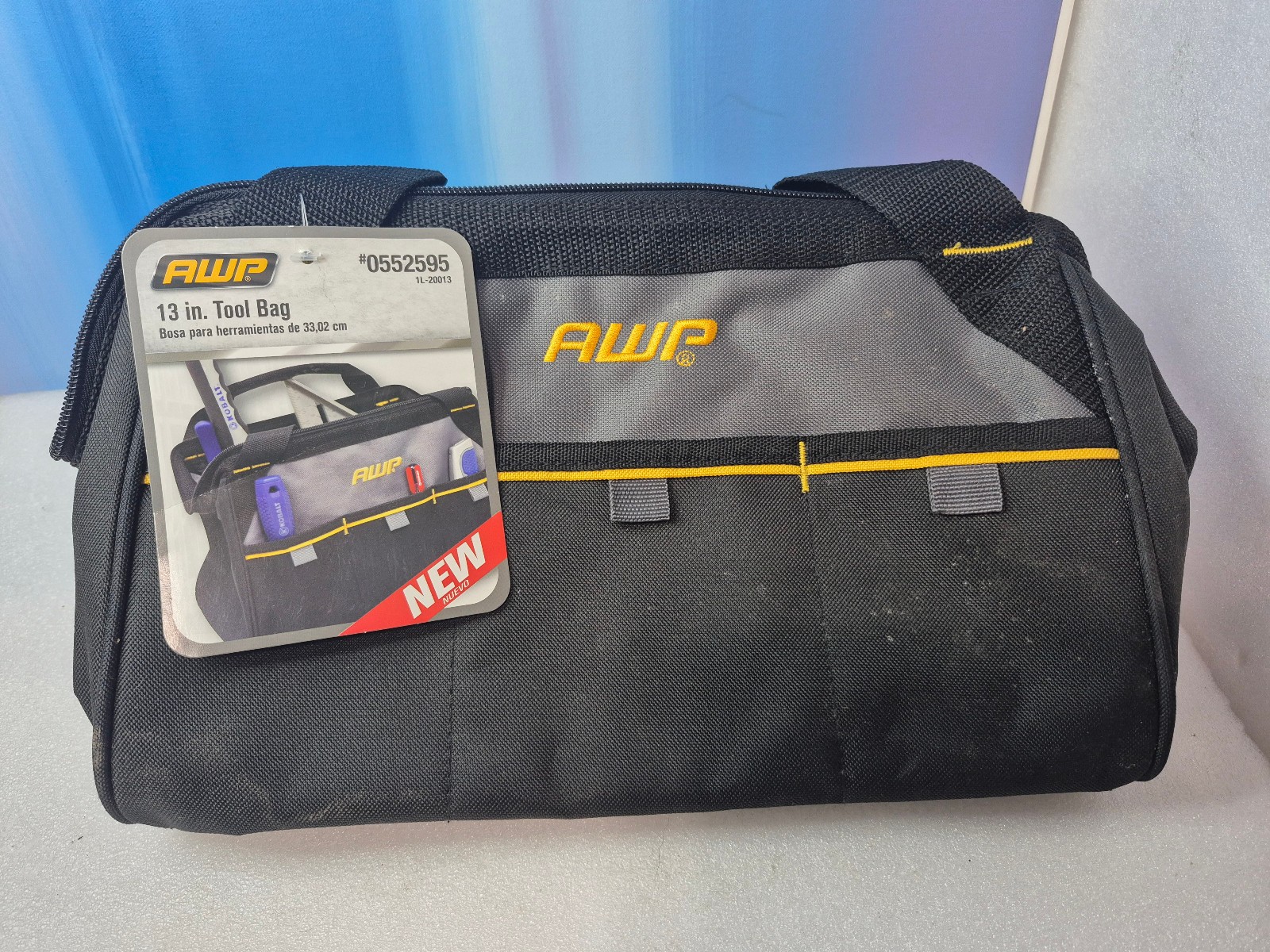 AWP 13” Tool Bag Zippered with 3 exterior compartments 600 Denier Construction
