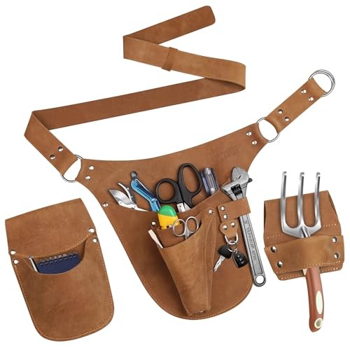 Landscaper Tool Belt Leather Garden Pouch Organizer