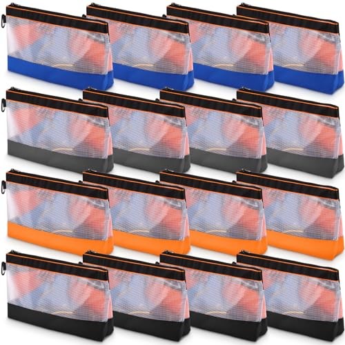 16 Pcs Zipper Clear Tool Bag Bulk Small Tool Bag, Heavy Duty Clear 11.8 Inch