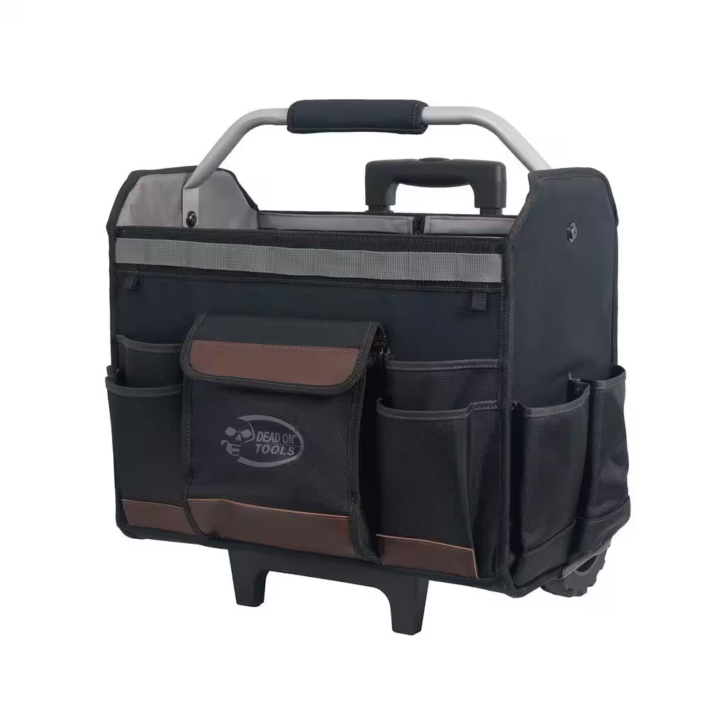 18 In. Rolling Tool Tote Bag with Extended Handle